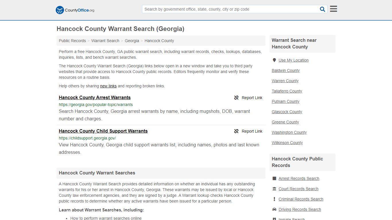 Warrant Search - Hancock County, GA (Warrant Checks & Lookups)